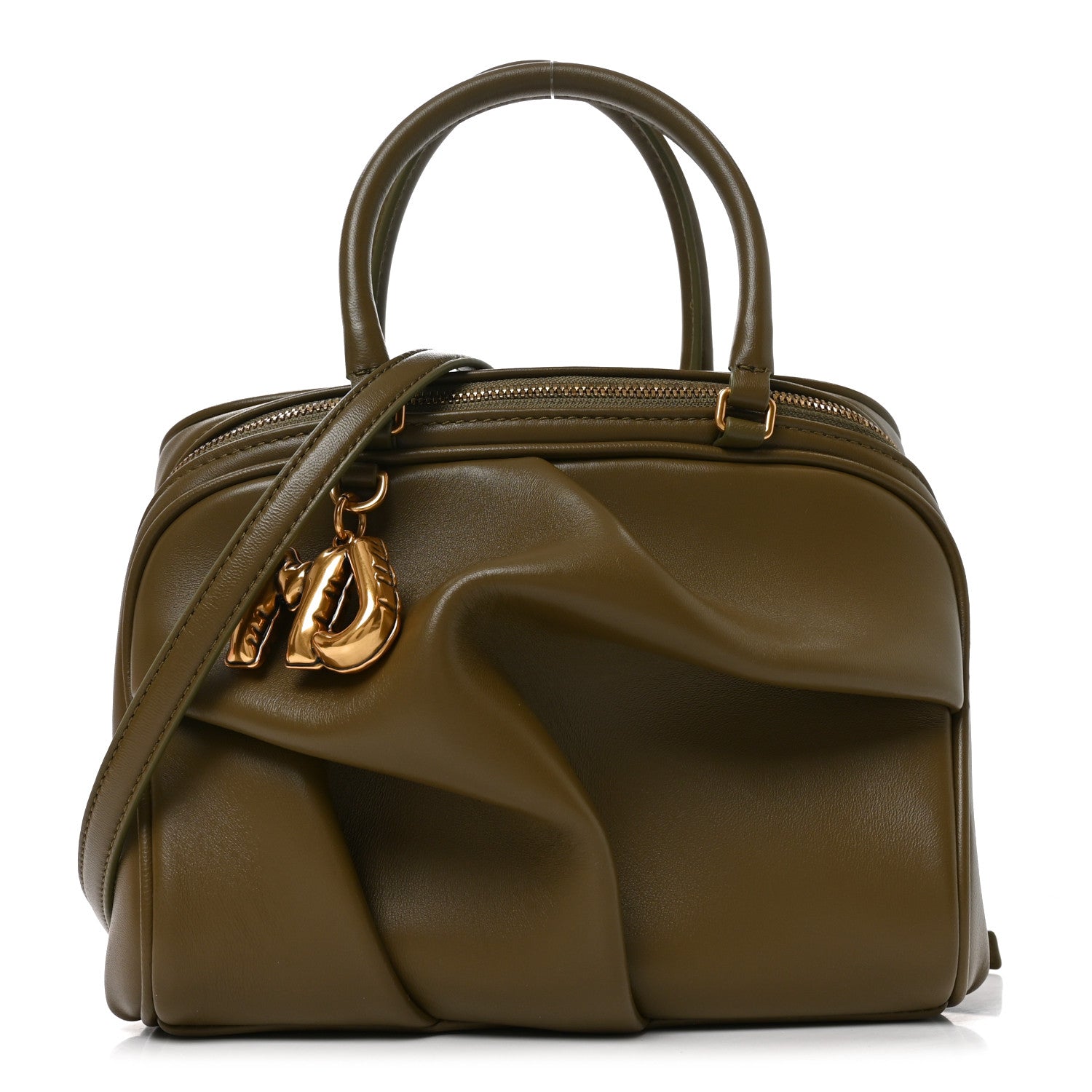 Lambskin Small The Wave Bag Olive