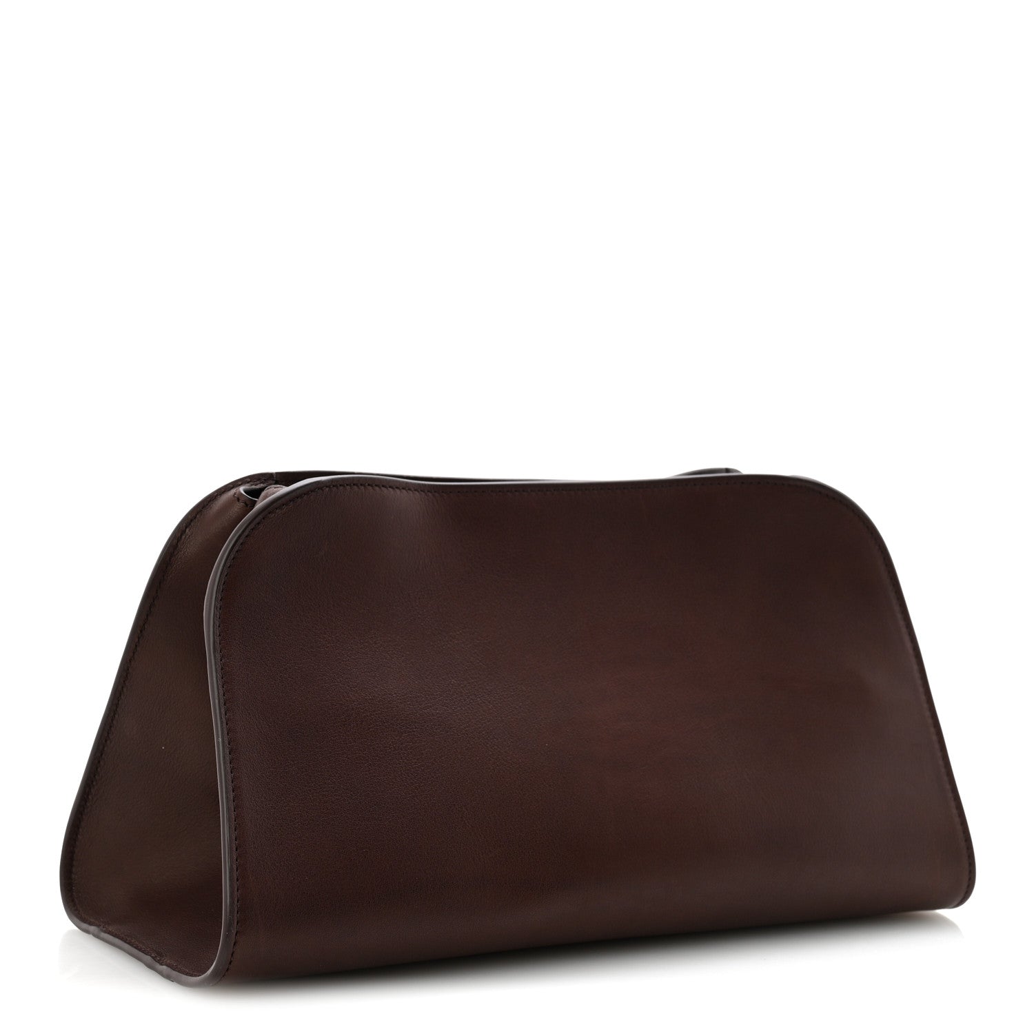 The Row Polished Saddle Calfskin Peggy Clutch Burgundy