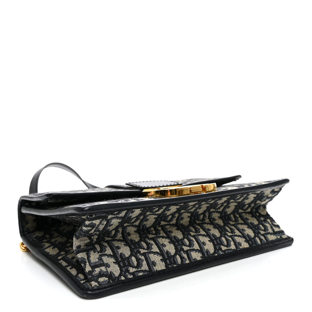 Dior Oblique 30 Montaigne Flap Bag Blue