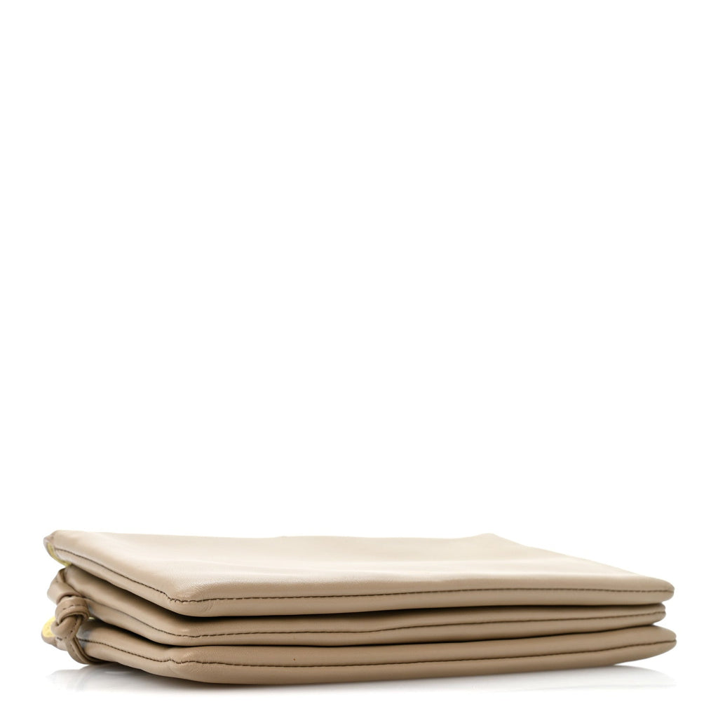 Celine Smooth Lambskin Trio Flap Crossbody Bag Safari