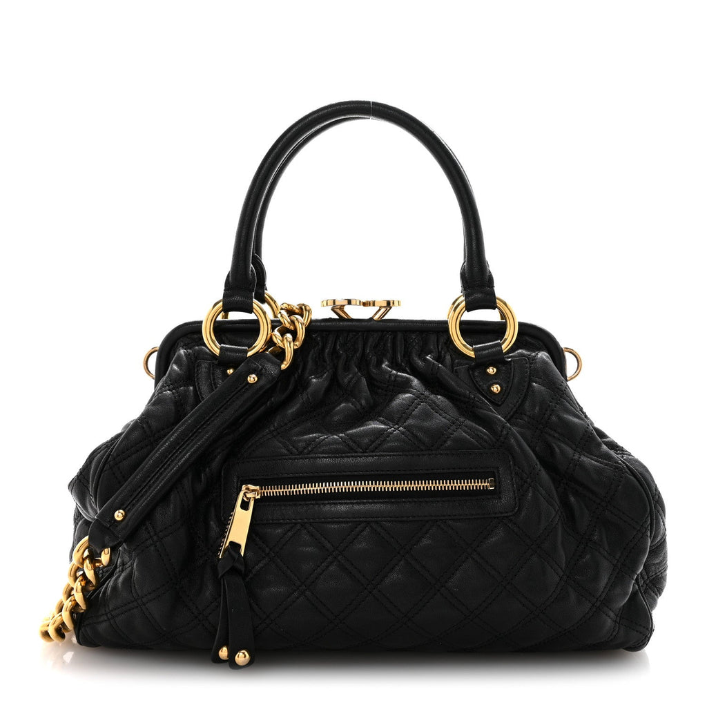 Calfskin Quilted Stam Black