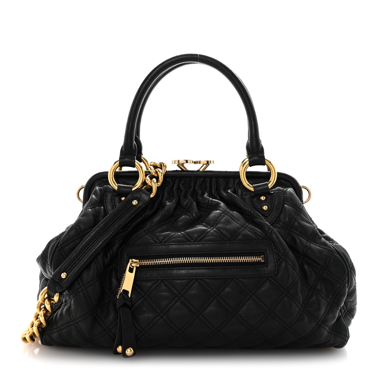 Calfskin Quilted Stam Black