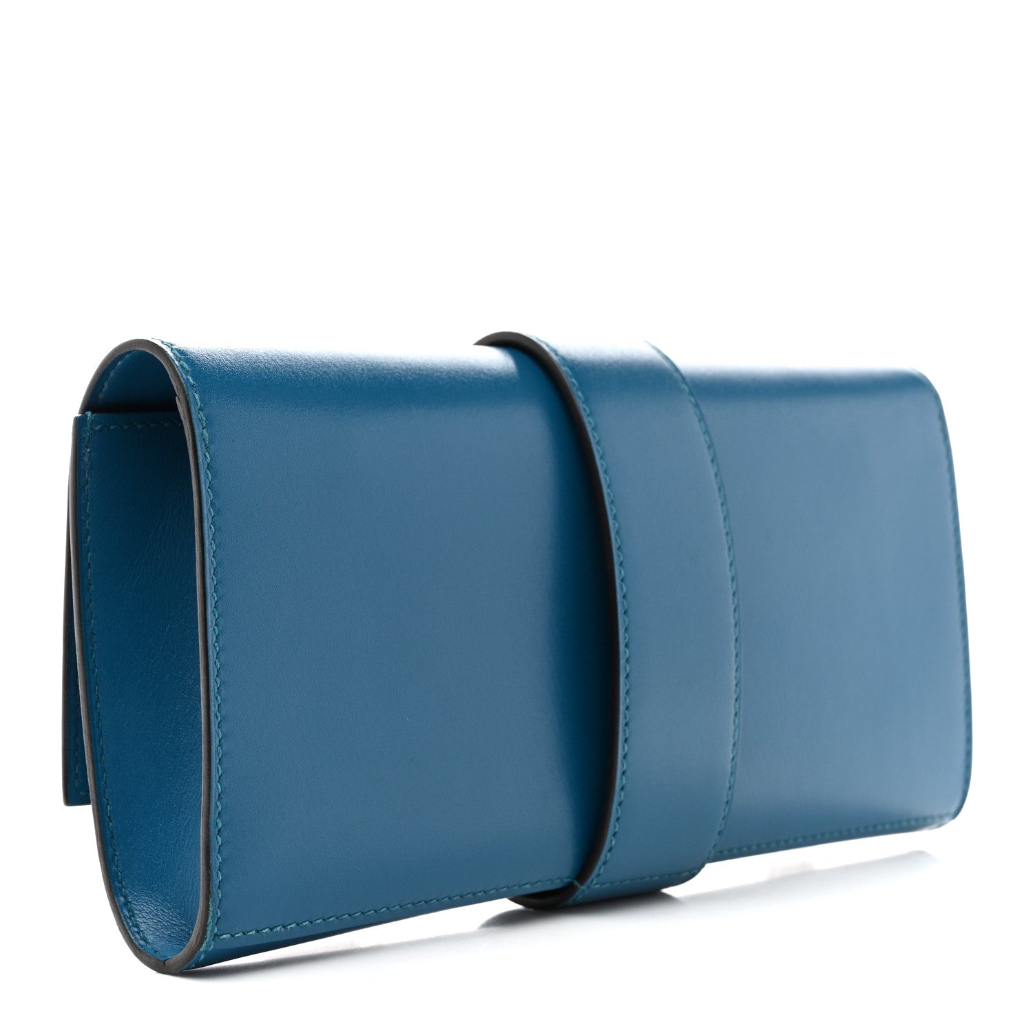Hermès Tadelakt Medor 23 Clutch Bleu Izmir