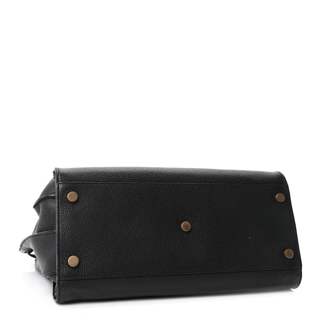 Saint Laurent Grained Calfskin Small Supple Sac De Jour Black