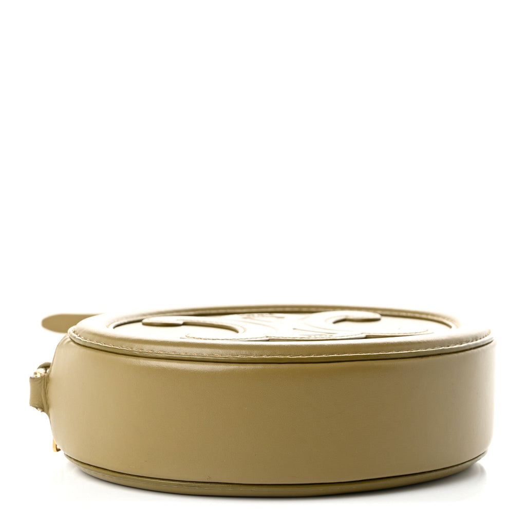 Celine Smooth Calfskin Cuir Small Triomphe Oval Purse Crossbody Olive