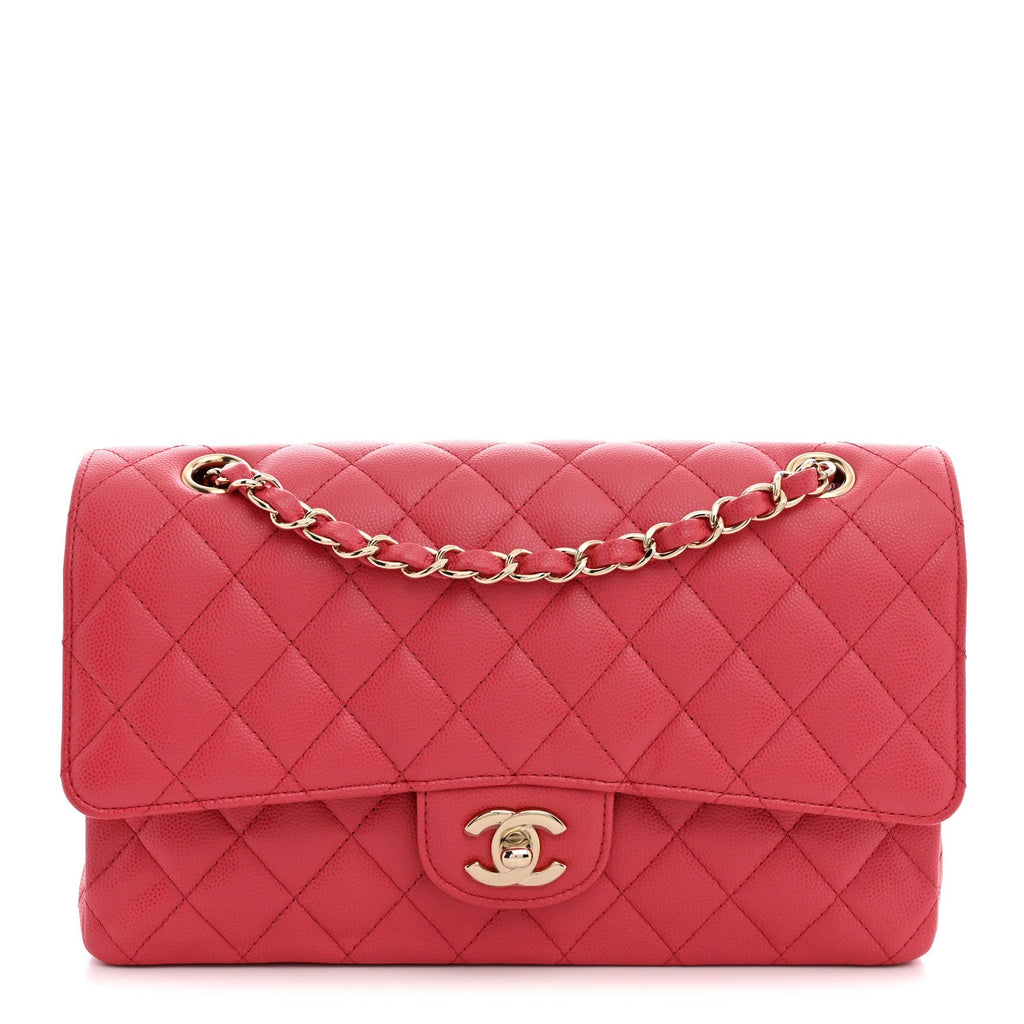 Chanel Caviar Quilted Medium Double Flap Dark Pink