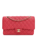Chanel Caviar Quilted Medium Double Flap Dark Pink
