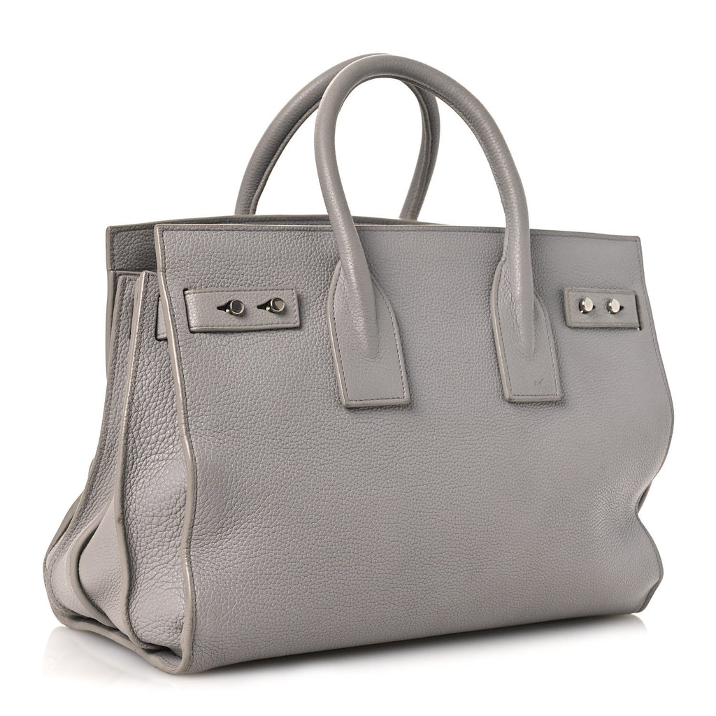 Saint Laurent Grained Calfskin Small Supple Sac De Jour Grey