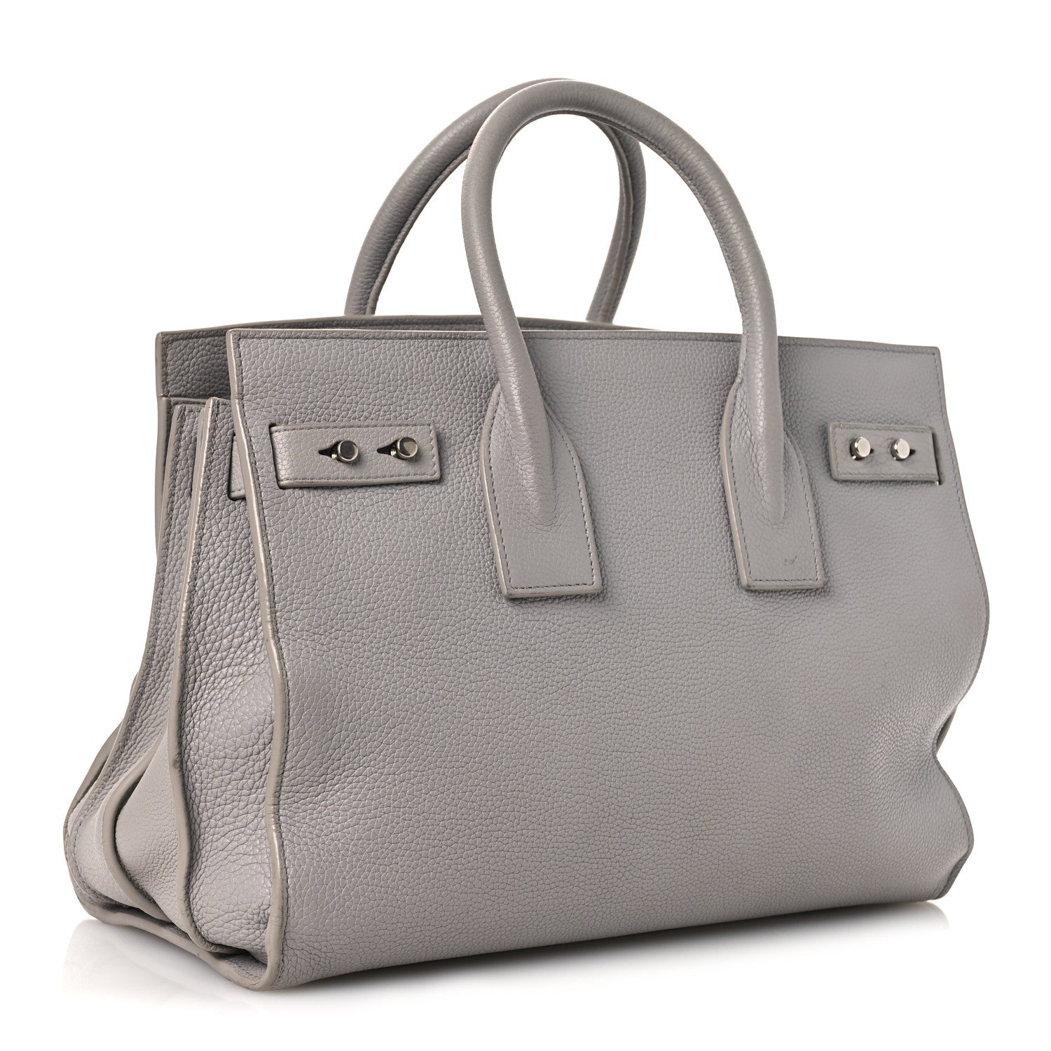 Saint Laurent Grained Calfskin Small Supple Sac De Jour Grey