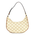 Celine Canvas Calfskin Ava Triomphe Shoulder Bag White