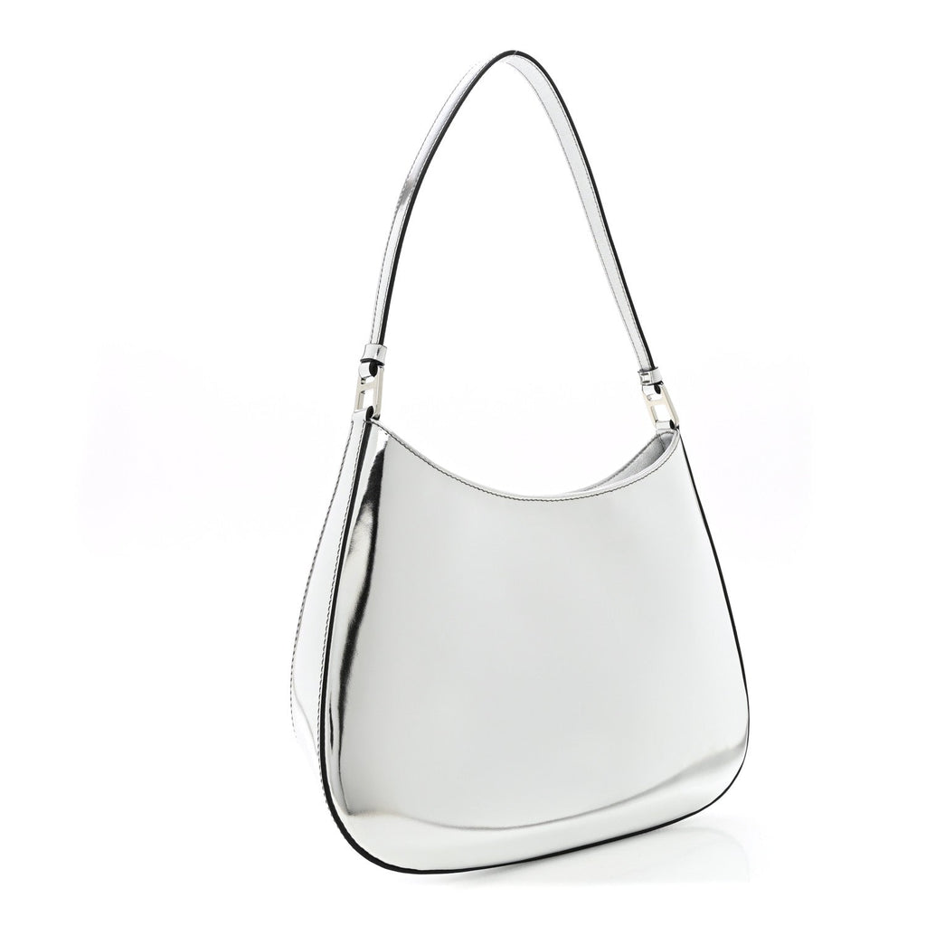 Prada Spazzolato Cleo Shoulder Bag Argento