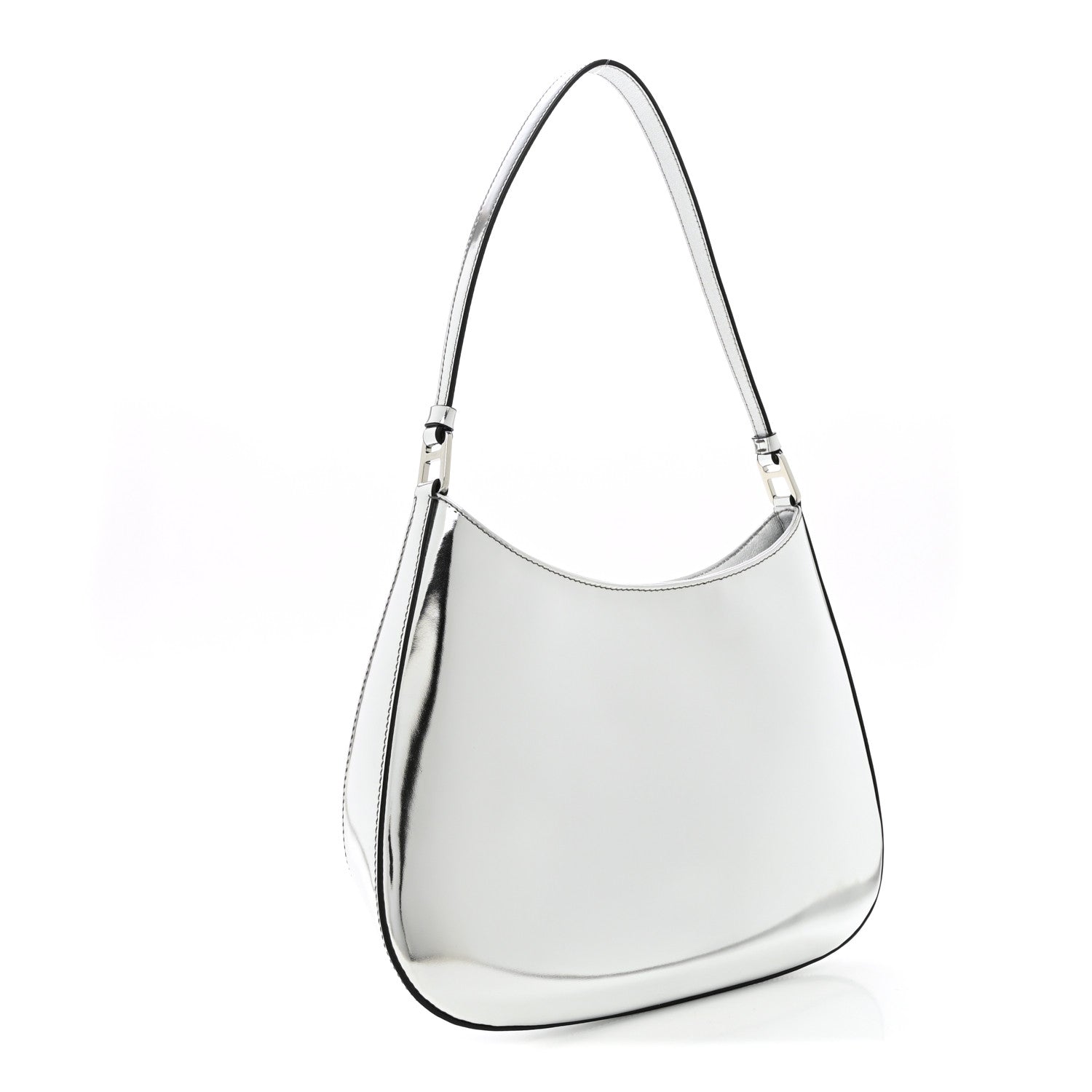 Prada Spazzolato Cleo Shoulder Bag Argento