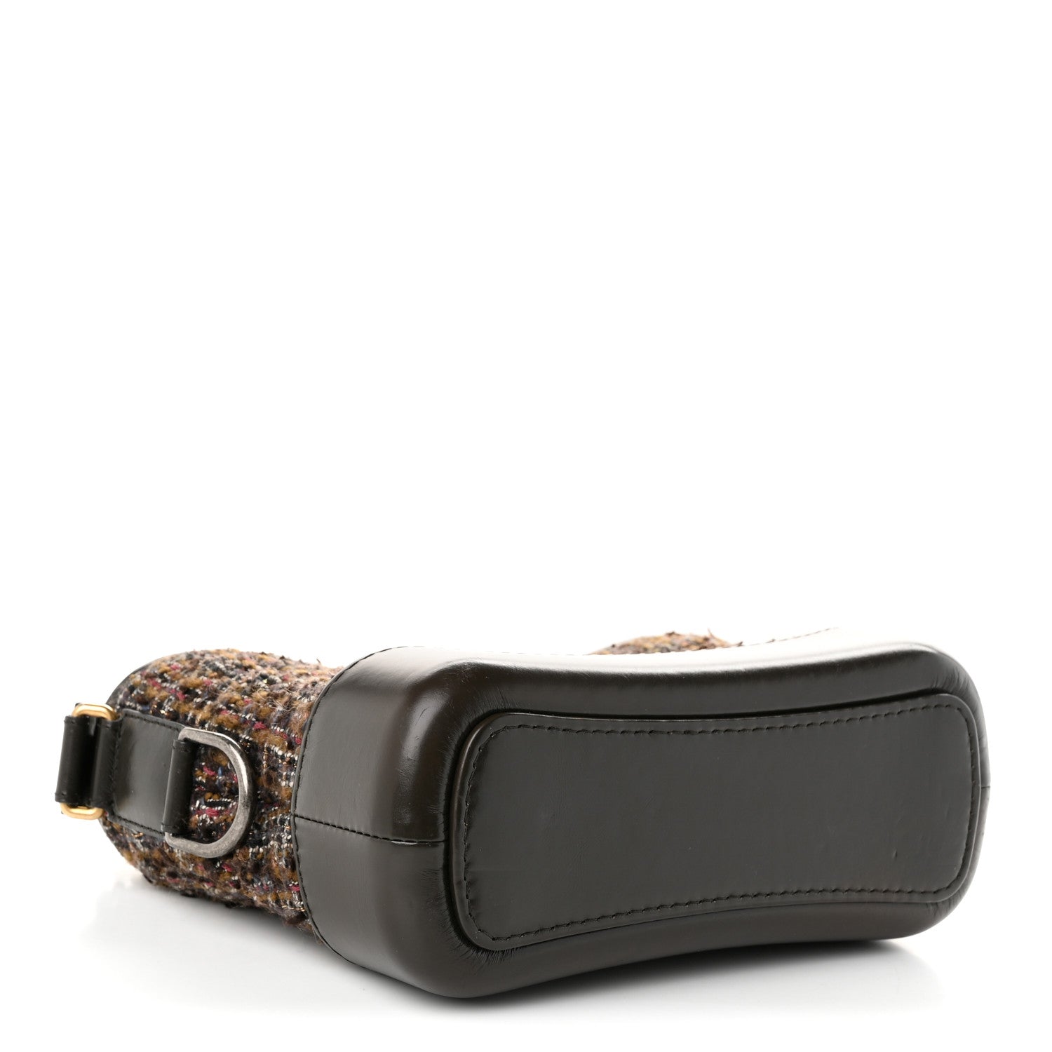 Chanel Tweed Calfskin Quilted Small Gabrielle Hobo Brown