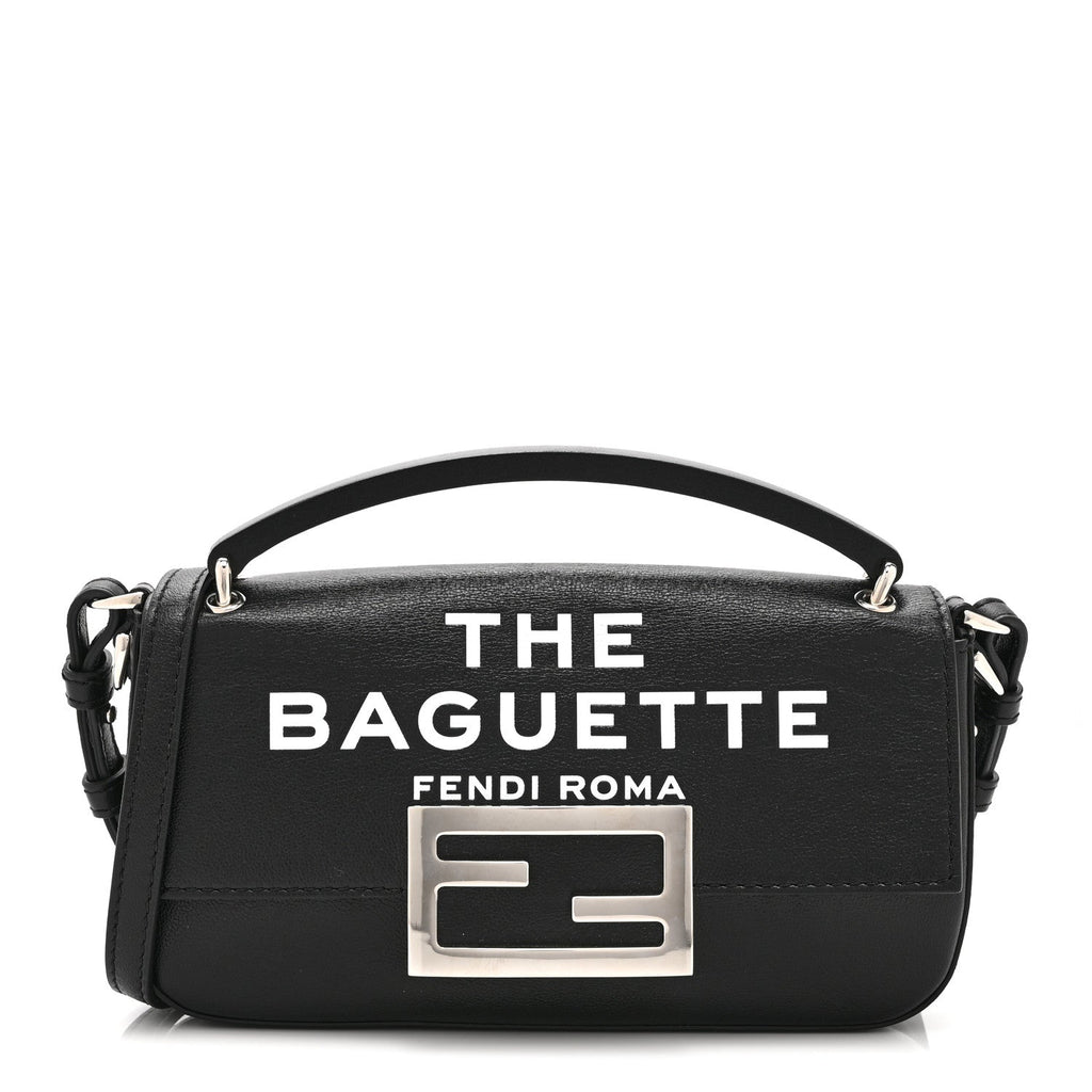 Fendi X MARC JACOBS Nappa Logo Phone Baguette Black
