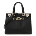 Gucci Grainy Calfskin Small Zumi Top Handle Bag Black