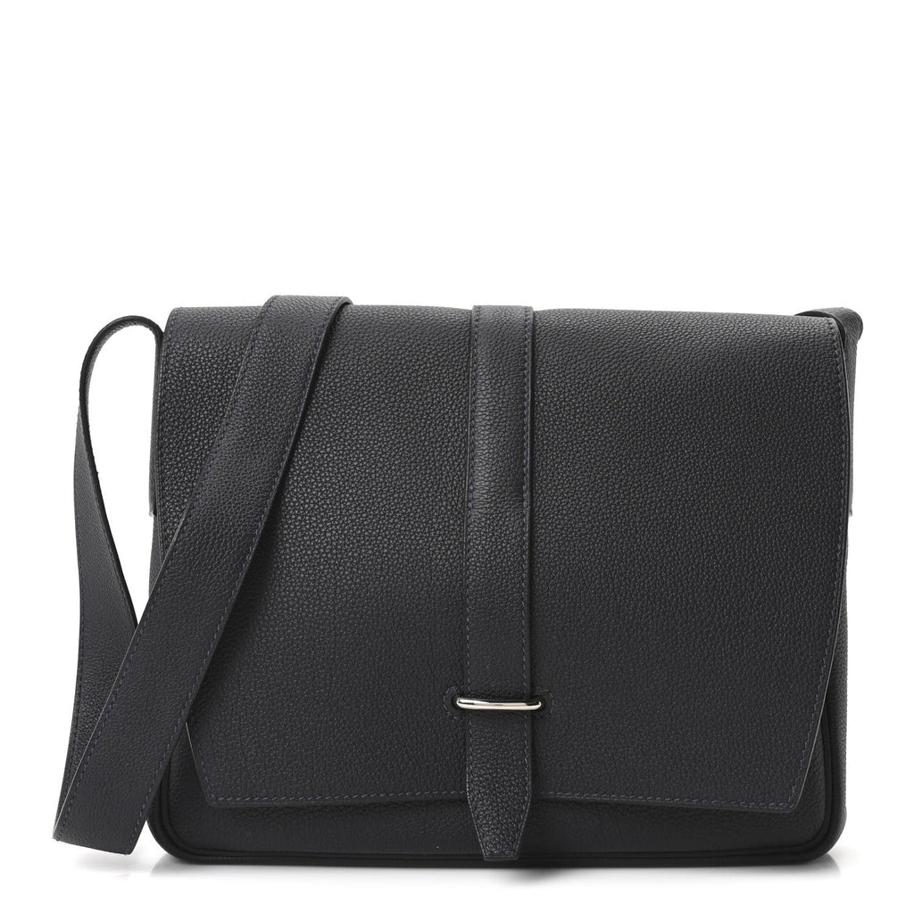 Hermès Togo Steve Light Messenger Bleu Nuit