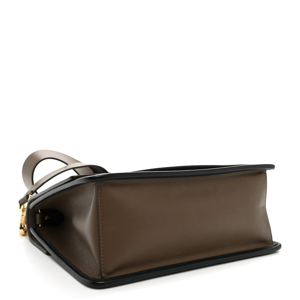 Fendi Vitello Century F is Fendi Bi-Color FF 1974 Embossed Kan I Shoulder Bag Maya Black
