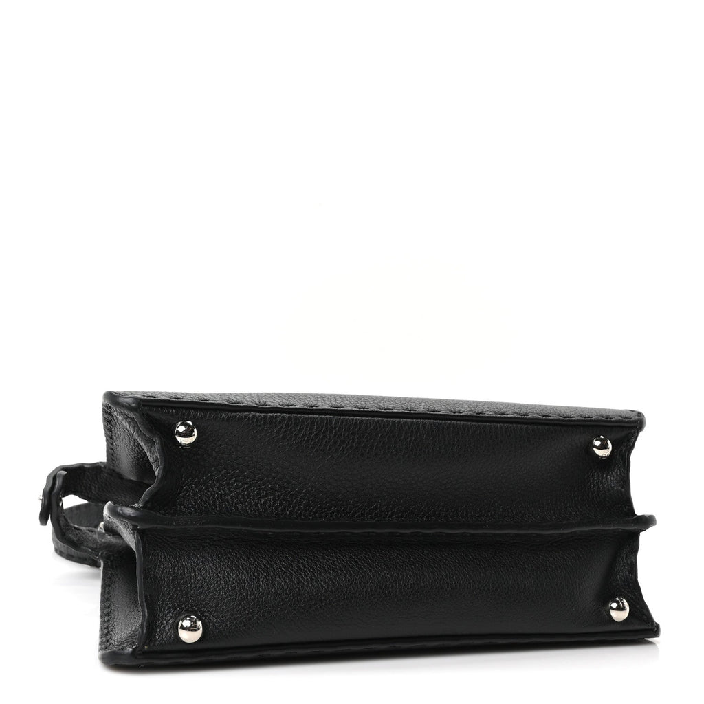 Fendi Cuoio Romano Selleria Chamois Small Peekaboo I SEE U Satchel Black Camel Sunflower