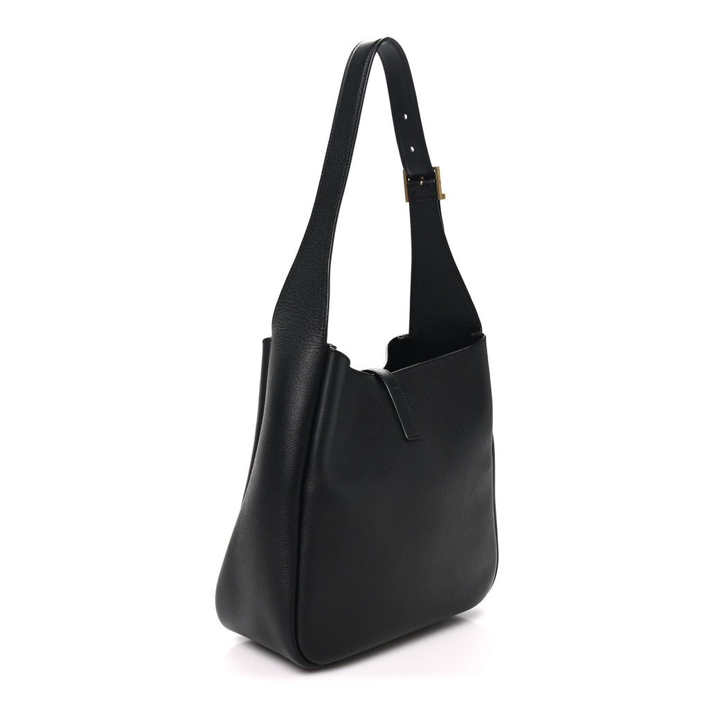 Saint Laurent Smooth Calfskin Small Le 5 A 7 Soft Hobo Black