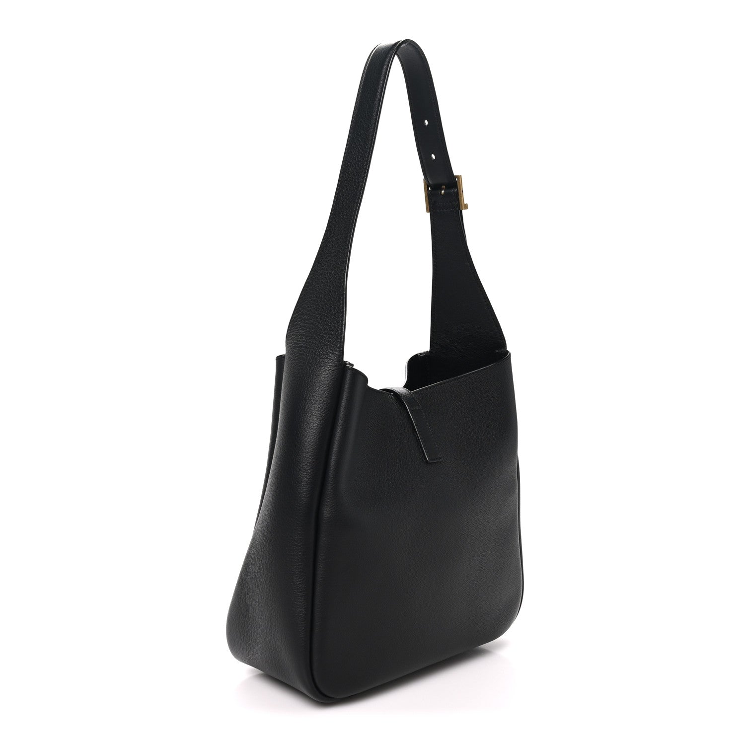 Saint Laurent Smooth Calfskin Small Le 5 A 7 Soft Hobo Black