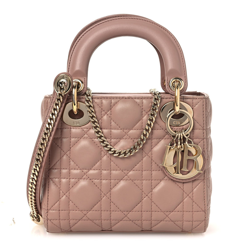 Dior Lambskin Cannage Mini Lady Dior Blush