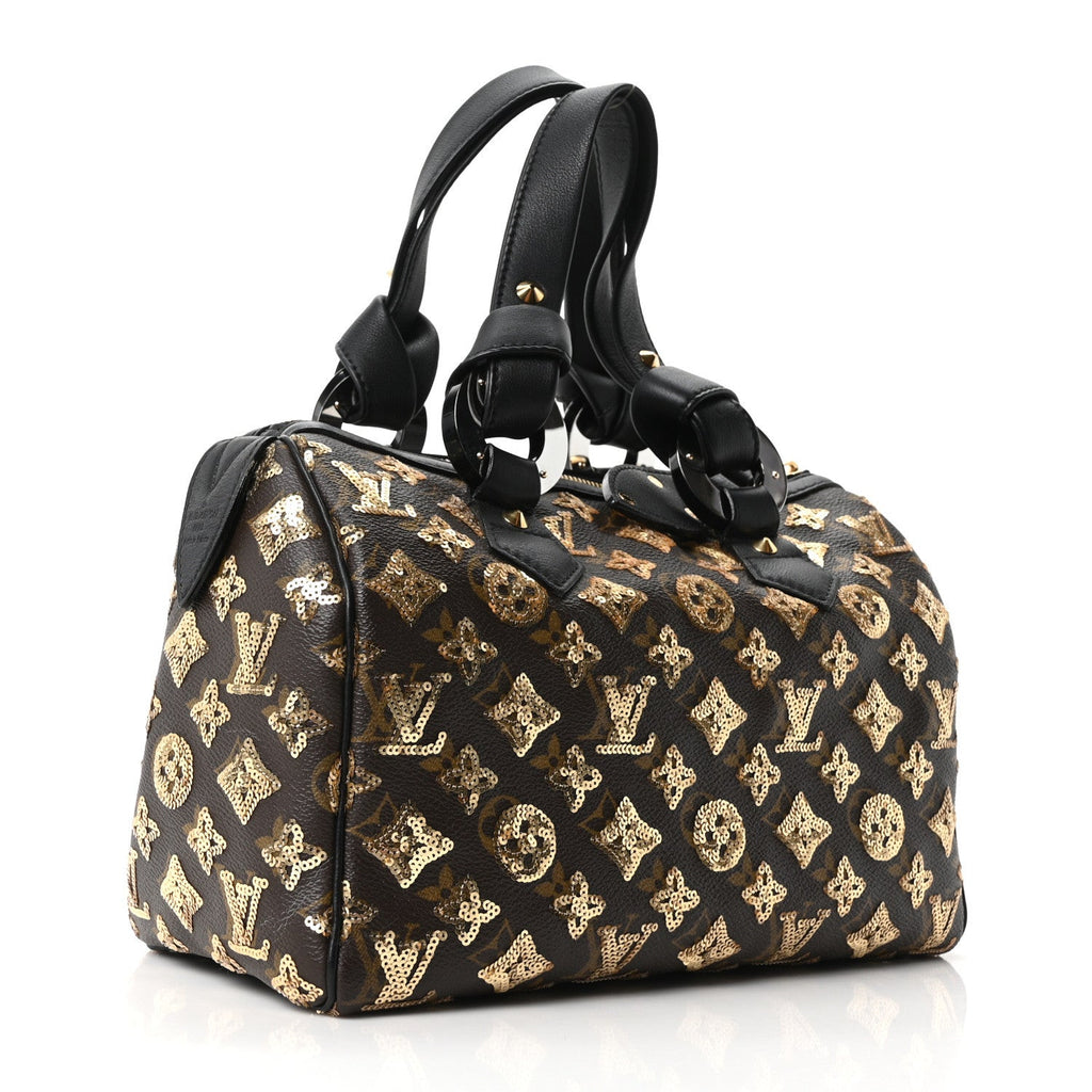 Louis Vuitton Monogram Sequins Eclipse Speedy 28 Gold