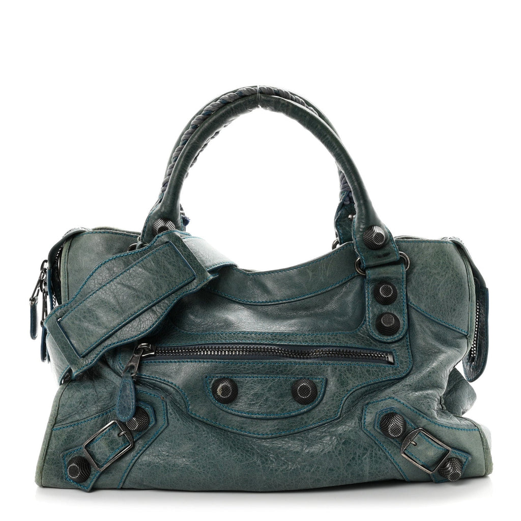Balenciaga Chevre Giant 21 Silver Hardware City Neiman Marcus LE Bleu