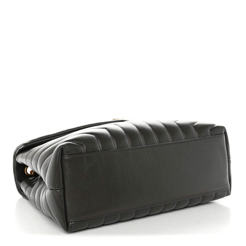 Saint Laurent Calfskin Y Quilted Monogram Medium Loulou Chain Satchel Pebble