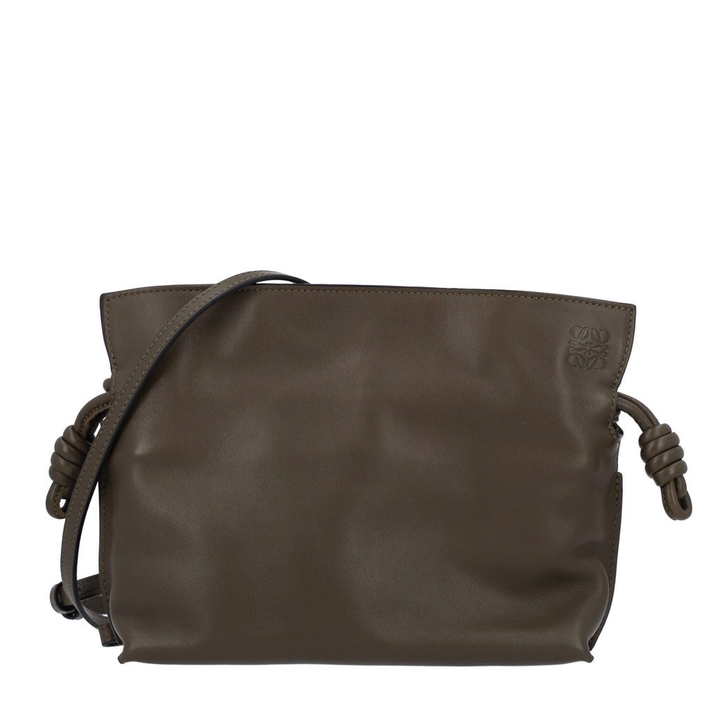 Loewe Calfskin Mini Flamenco Knot Clutch Dark Khaki