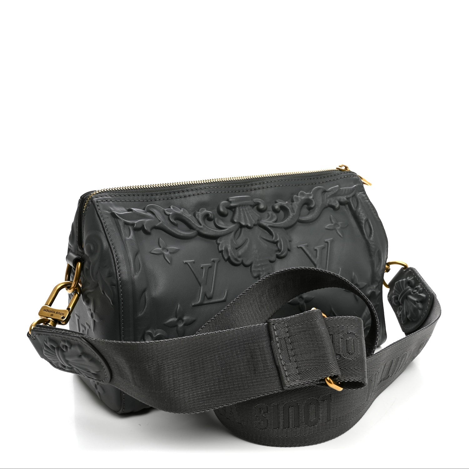 Louis Vuitton Calfskin Debossed Monogram Versailles City Keepall Dark Shadow Grey
