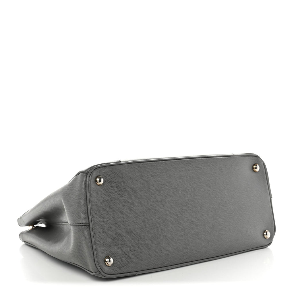 Prada Saffiano Lux Colorblock Medium Galleria Double Zip Tote Marmo Nube