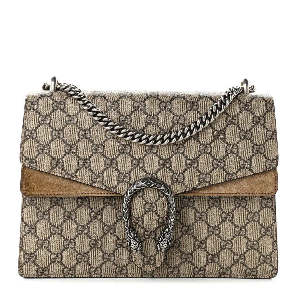Gucci GG Supreme Monogram Medium Dionysus Shoulder Bag Taupe