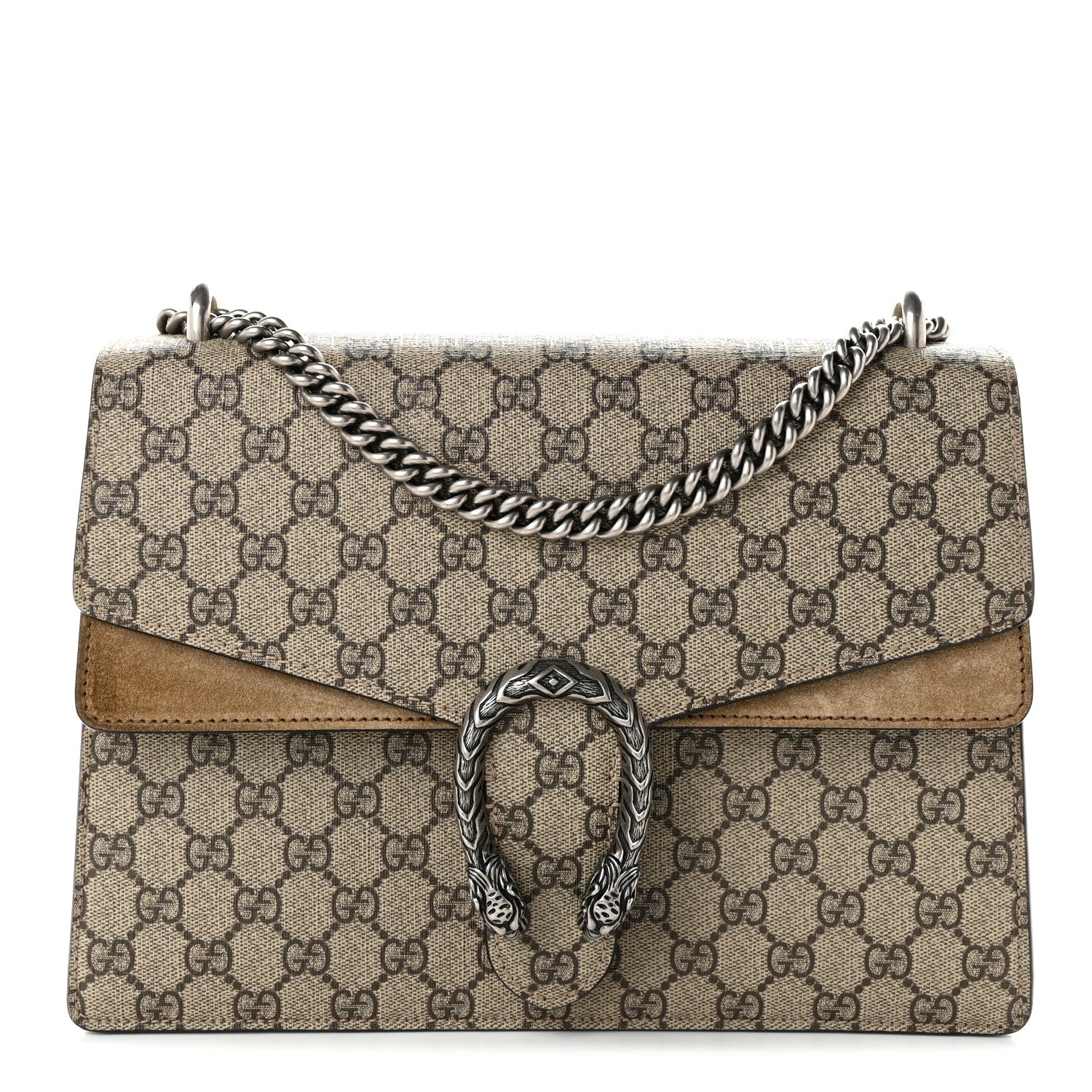 Gucci GG Supreme Monogram Medium Dionysus Shoulder Bag Taupe