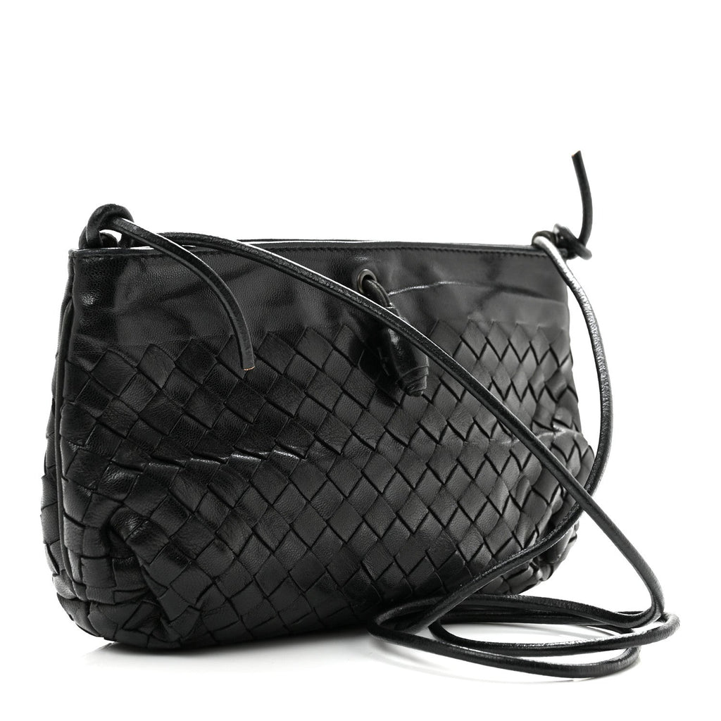 Bottega Veneta Nappa Intrecciato Mini Shoulder Bag Black