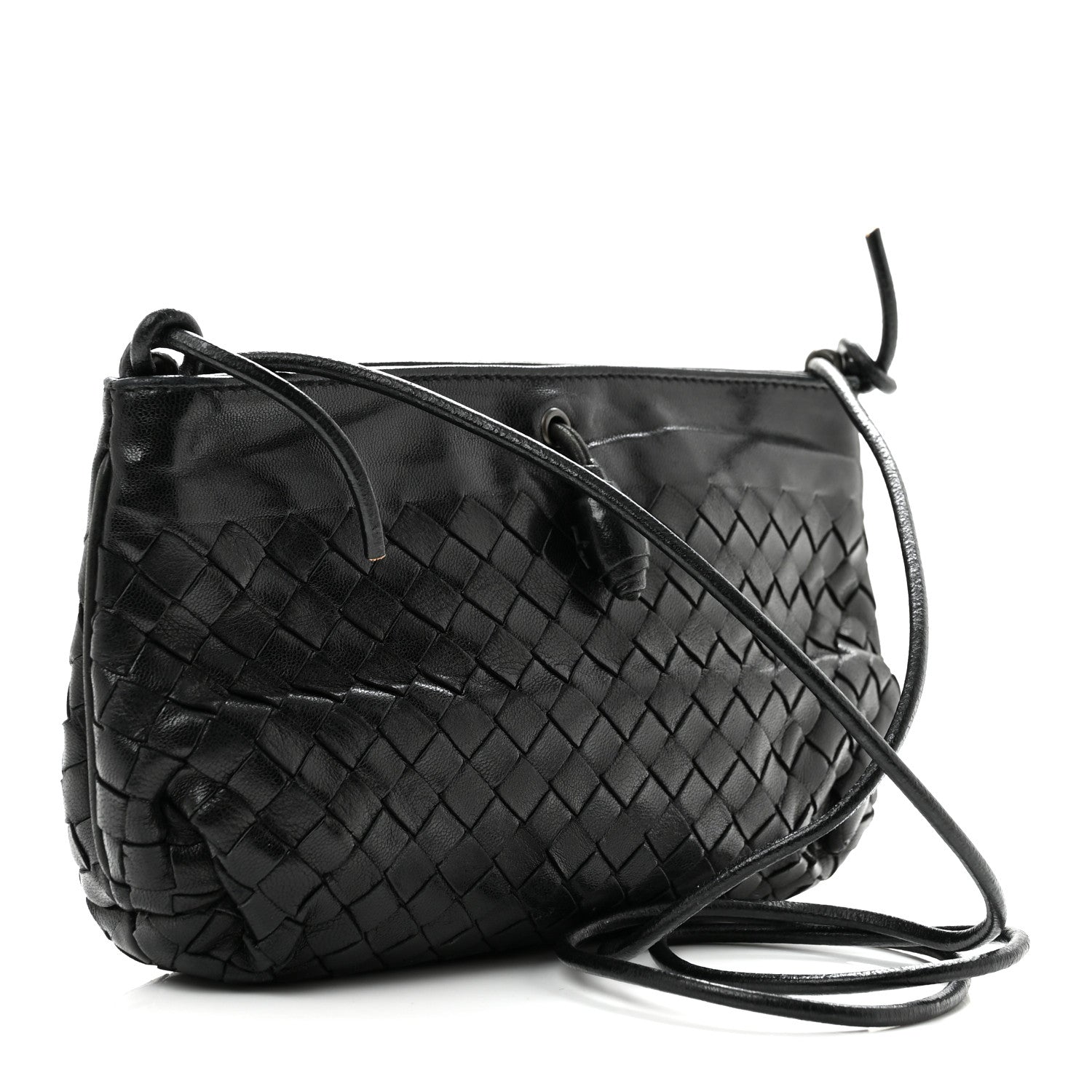 Bottega Veneta Nappa Intrecciato Mini Shoulder Bag Black