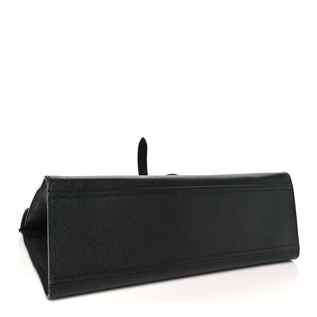 Gucci Calfskin Medium GG Marmont Top Handle Bag Black