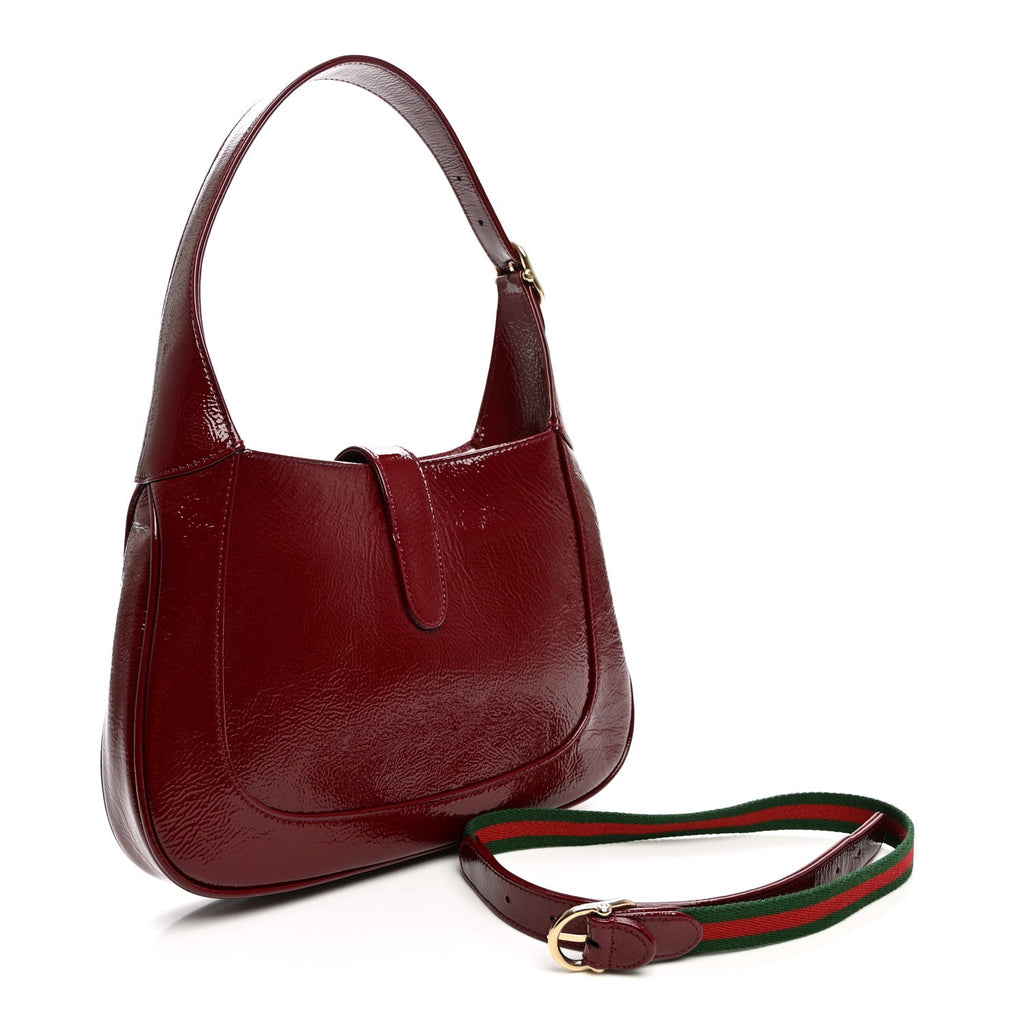 Gucci Patent Calfskin Small Jackie Shoulder Bag Rosso