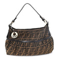 Fendi Zucca Cuoio Lucido Chef Hobo Tobacco Moro