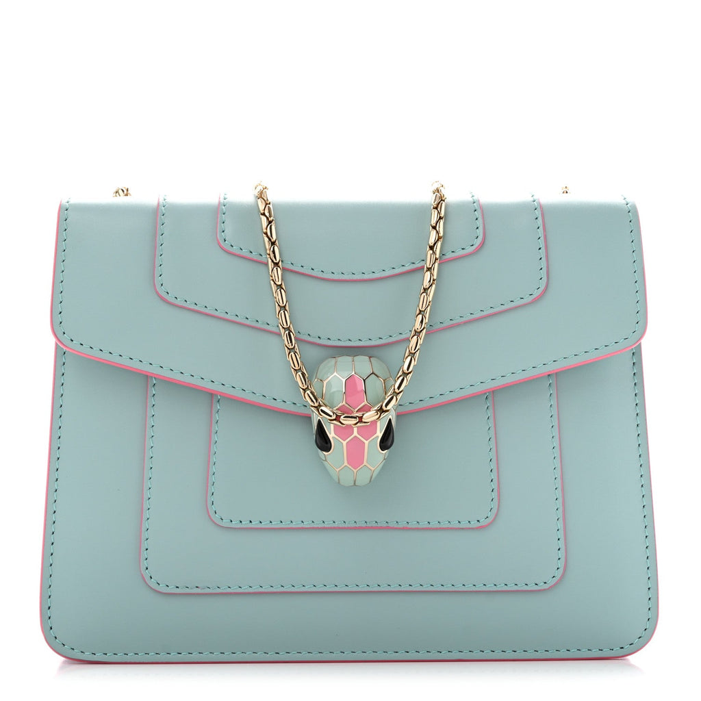 Bvlgari Serpenti Forever Crossbody Bag Light Blue front view