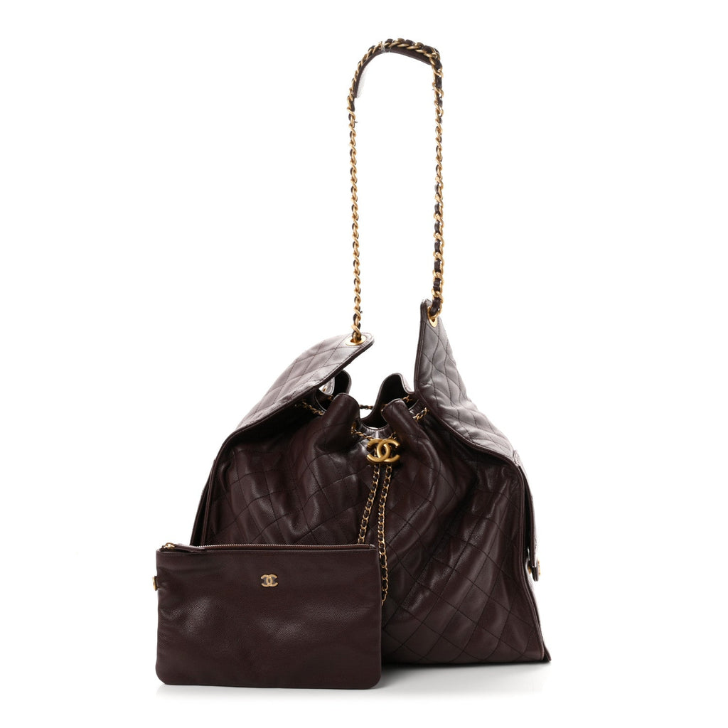 Chanel Caviar Quilted Large Chanel 25 Handbag Dark Brown