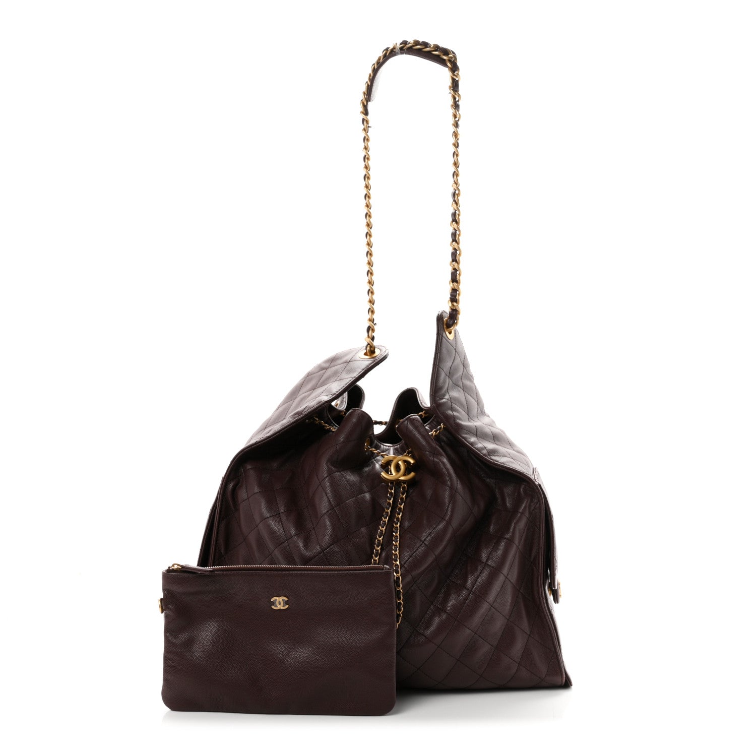 Chanel Caviar Quilted Large Chanel 25 Handbag Dark Brown
