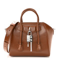 Givenchy Box Calfskin Mini Lock Antigona Shoulder Bag Beige Chestnut