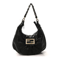 Fendi Crinkled Lambskin Mia Hobo Black
