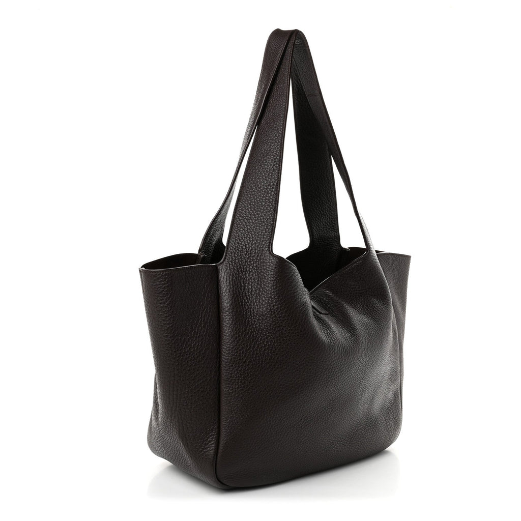 Saint Laurent Grained Deerskin Bea Tote Sweet Chocolate