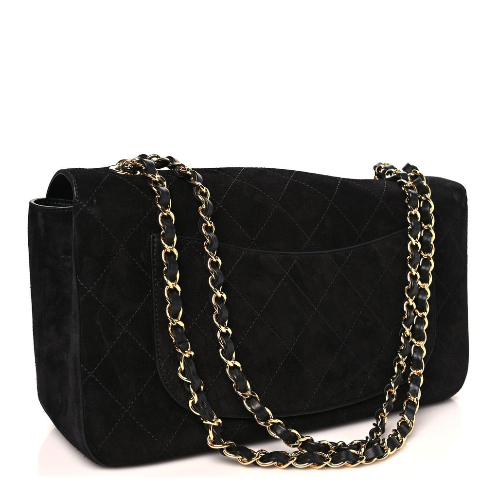 Chanel Suede Calfskin Small Maxi Flap Black