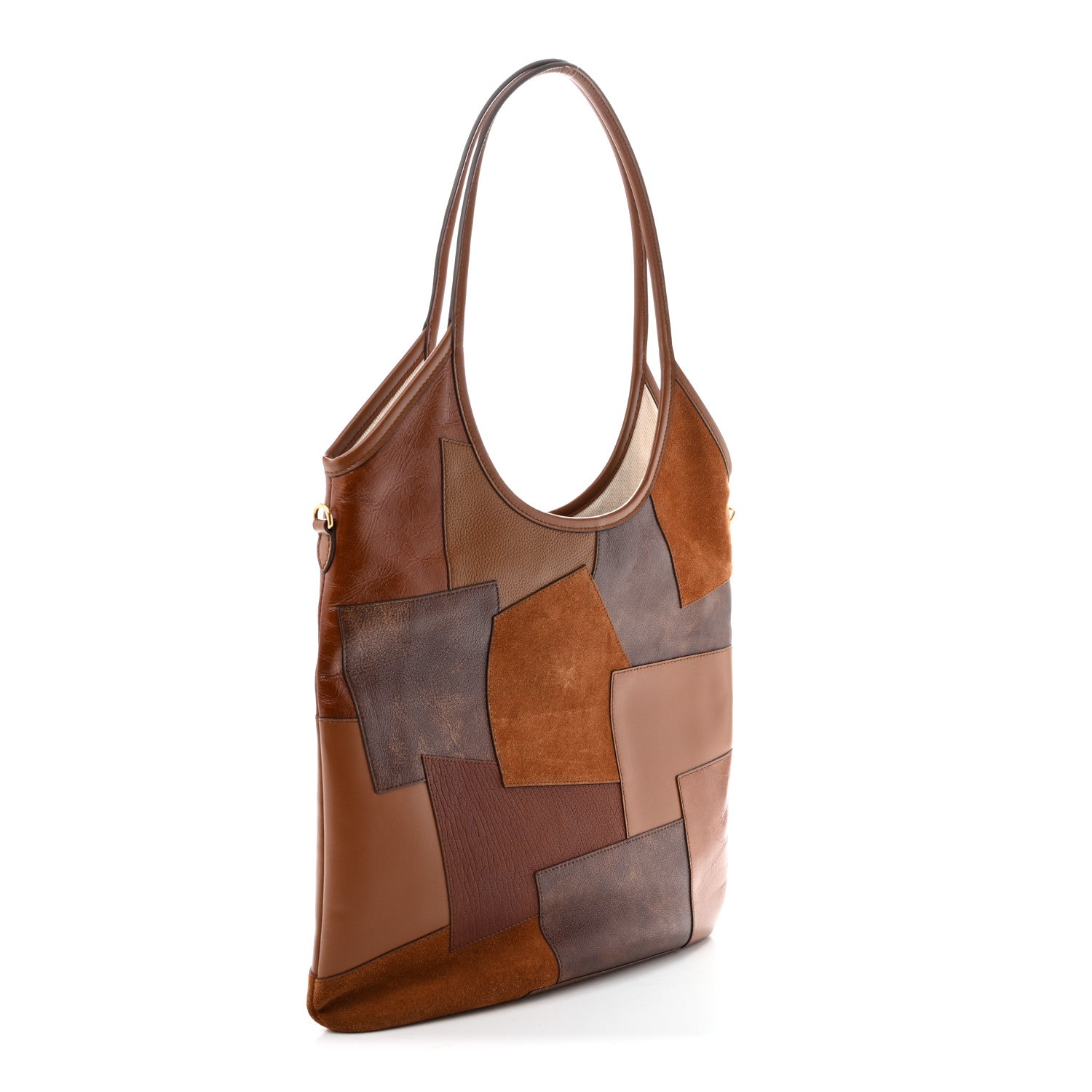 Miu Miu Nappa Patchwork Ivy Bag Cognac