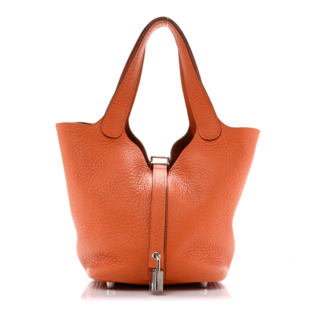 Hermès Taurillon Clemence Picotin Lock 18 PM Orange