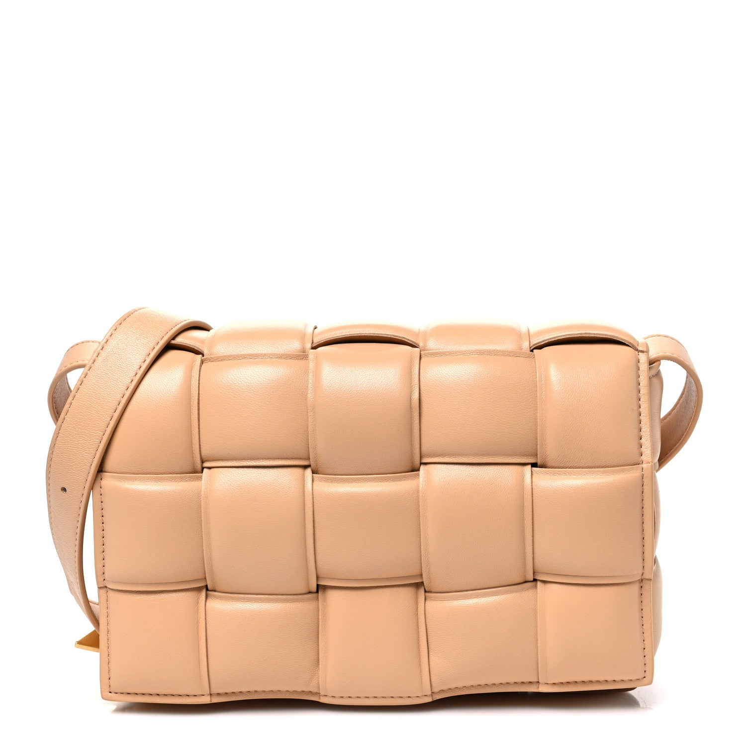 Bottega Veneta Nappa Maxi Intreccio Padded Cassette Crossbody Bag Almond