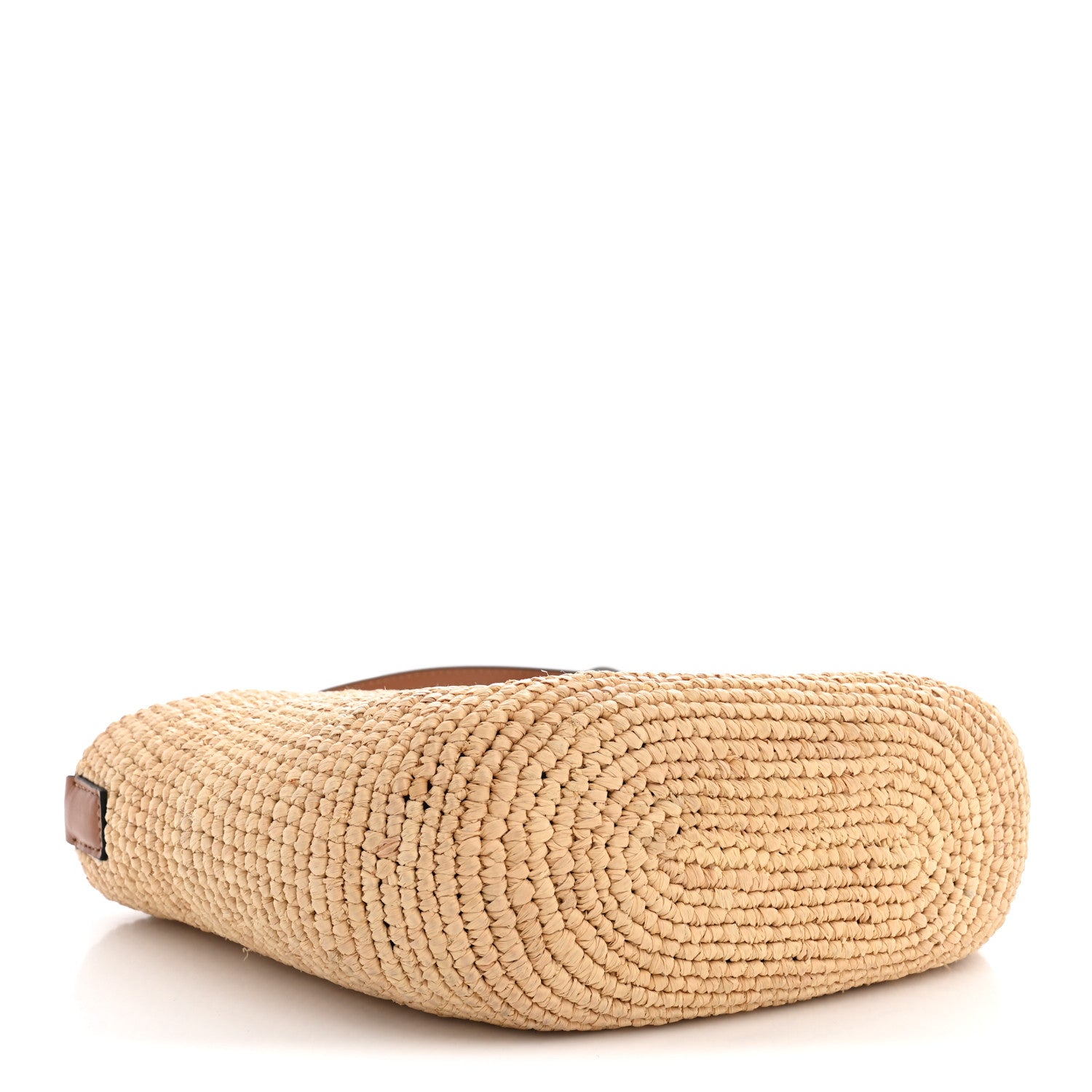 Loewe Calfskin Raffia Paulas Ibiza Pochette Bag Natural Tan