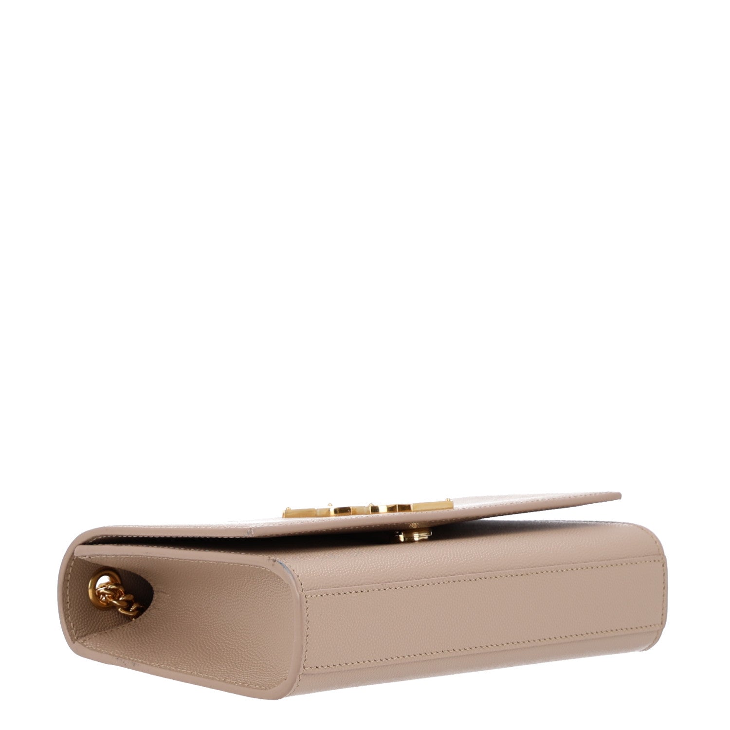 Saint Laurent Grain De Poudre Small Monogram Kate Satchel Dark Beige